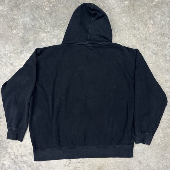 Roughneck Unisex 2XL Black White Hoodie Sweatshirt Cut Worn Look Drawstring - Picture 3 of 7